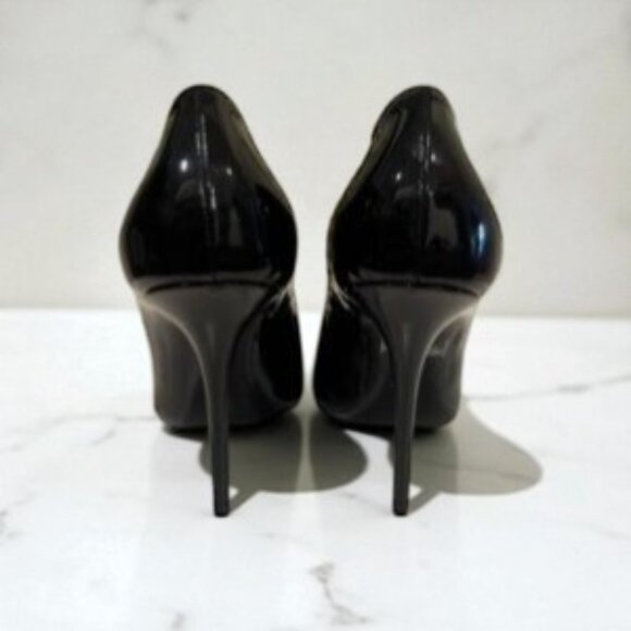 NIB Auenthic Saint Laurent Square Toe Black Pump Heel Sandal - Picture 3 of 3